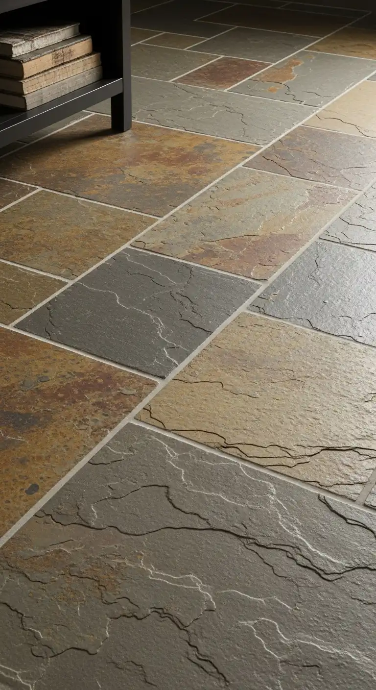 18 Industrial Kitchen Flooring Ideas for a Chic and Raw Aesthetic 9 8. Slate Tiles