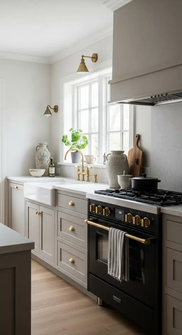 Kitchen Cabinet Color Ideas with Black Appliances: 20 Trendy Picks 9 8. Taupe Cabinets