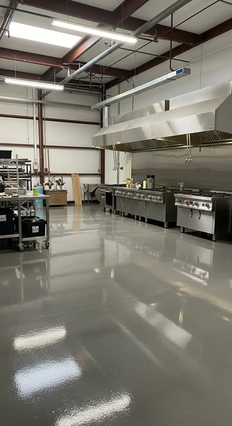 18 Industrial Kitchen Flooring Ideas for a Chic and Raw Aesthetic 10 9. Epoxy Flooring