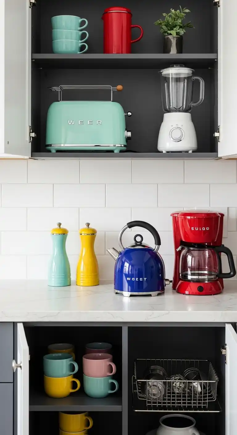 From Dull to Delightful: 19 Easy Ways to Add Color to Kitchen 10 9. Use Colored Appliances