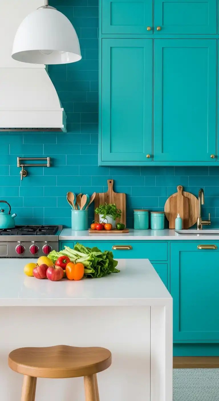 Kitchen Color Ideas: 20 Ways to Refresh the Heart of Your Home 10 9. Vibrant Teal for Bold Energy