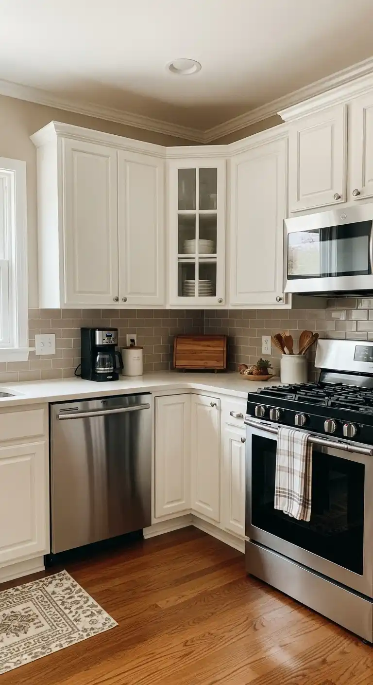 Timeless Style: 18 Evergreen Food Kitchen Cabinet Color Combinations 11 Almond Milk and Spiced Cinnamon