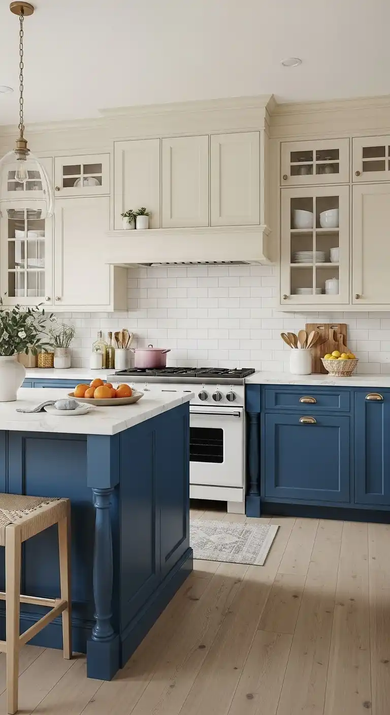 Timeless Style: 18 Evergreen Food Kitchen Cabinet Color Combinations 13 Blueberry and Soft Custard