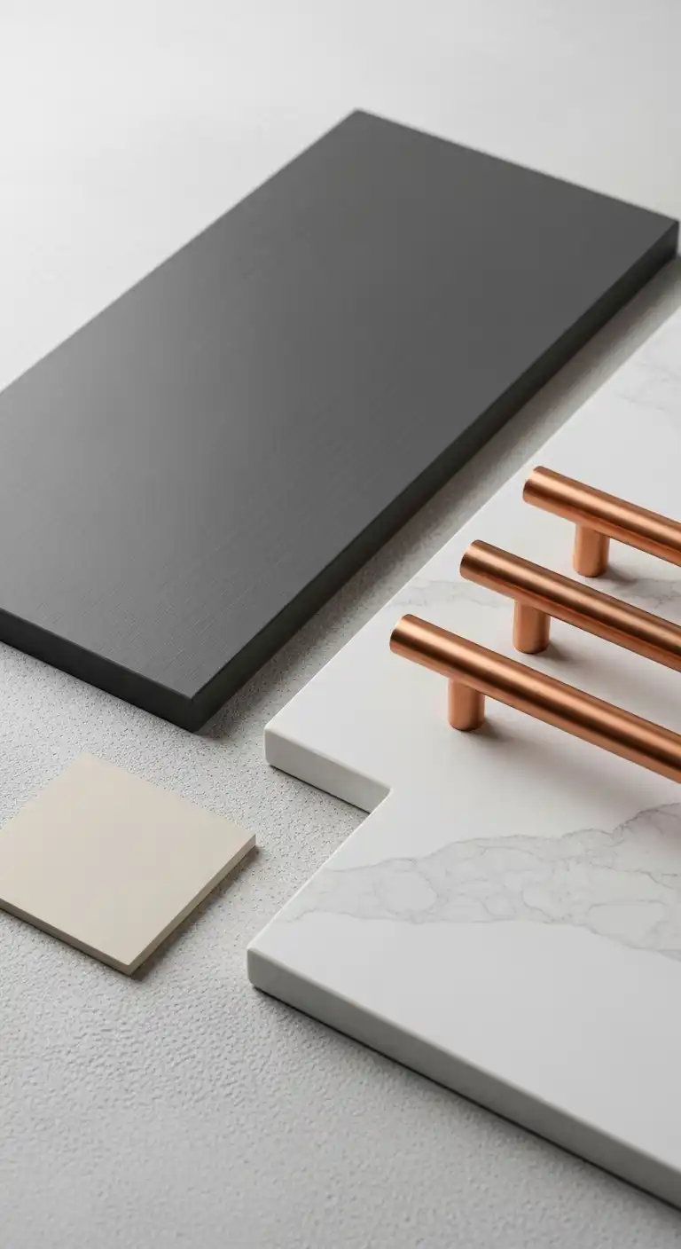 Charcoal and Copper Color Palette Close-Up 1