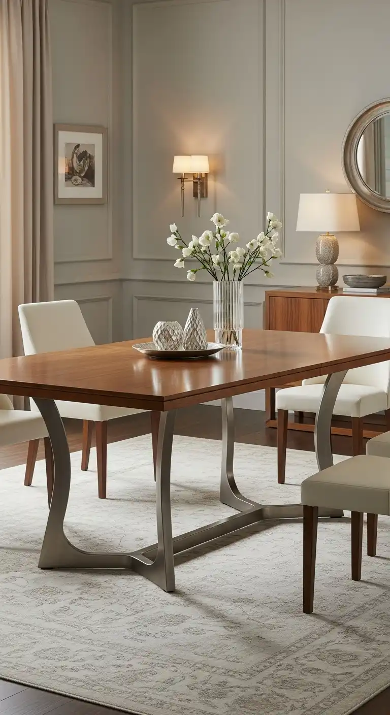 Classic Table with Sculptural Modern Legs