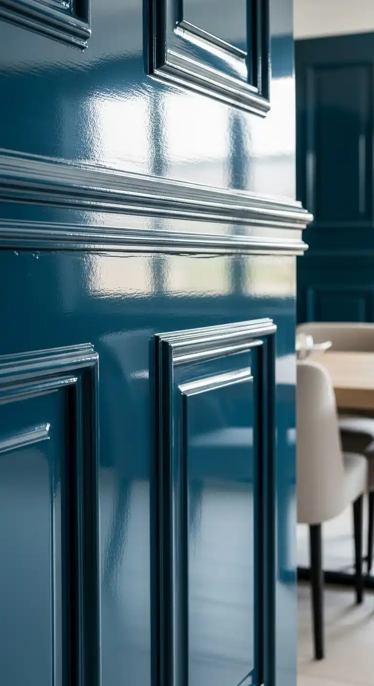 Close-Up Focus on Glossy Panel Details