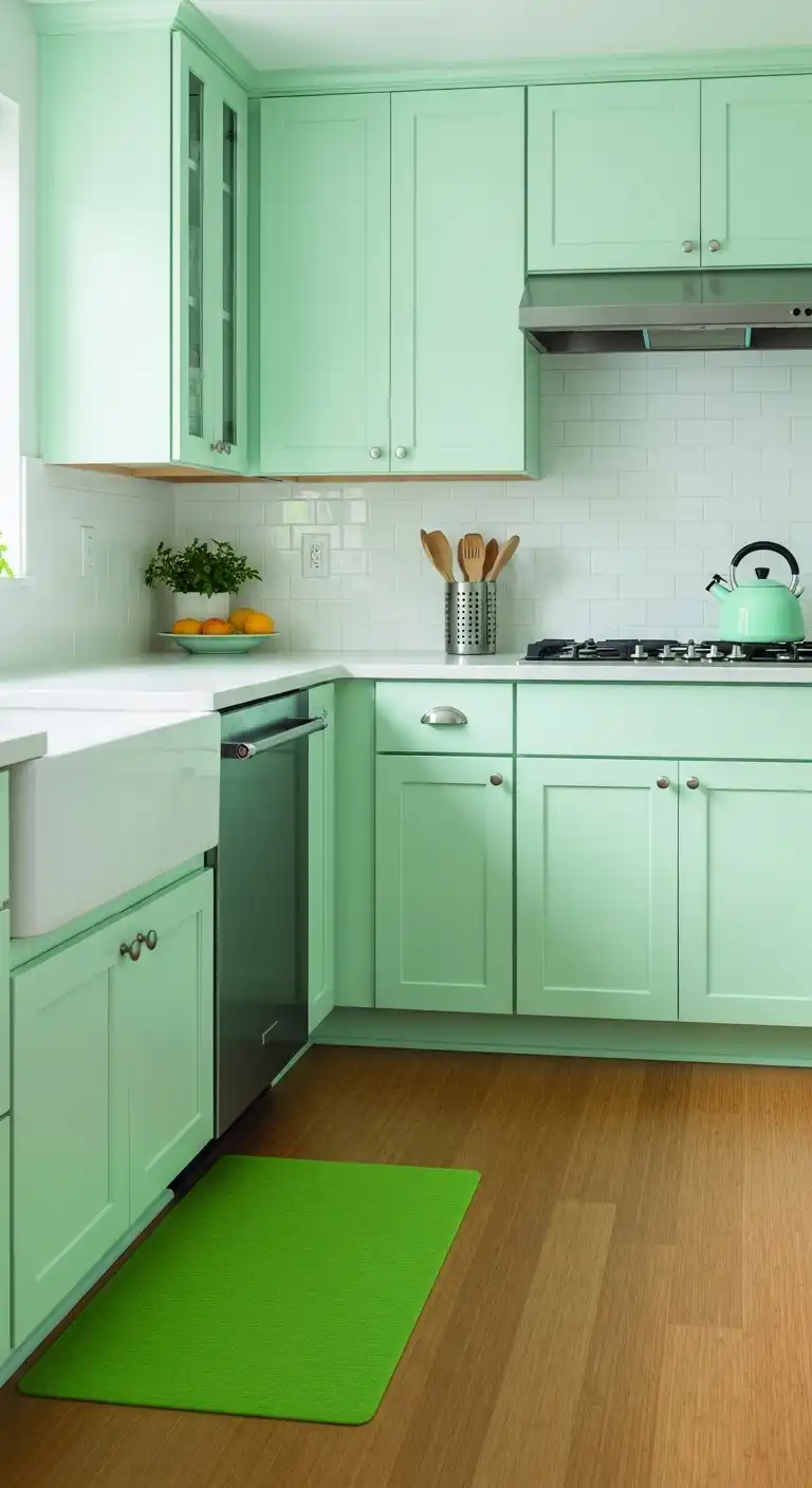 Kitchen Acrylic Color Ideas: 17 Designer Picks 16 Cool Mint Green