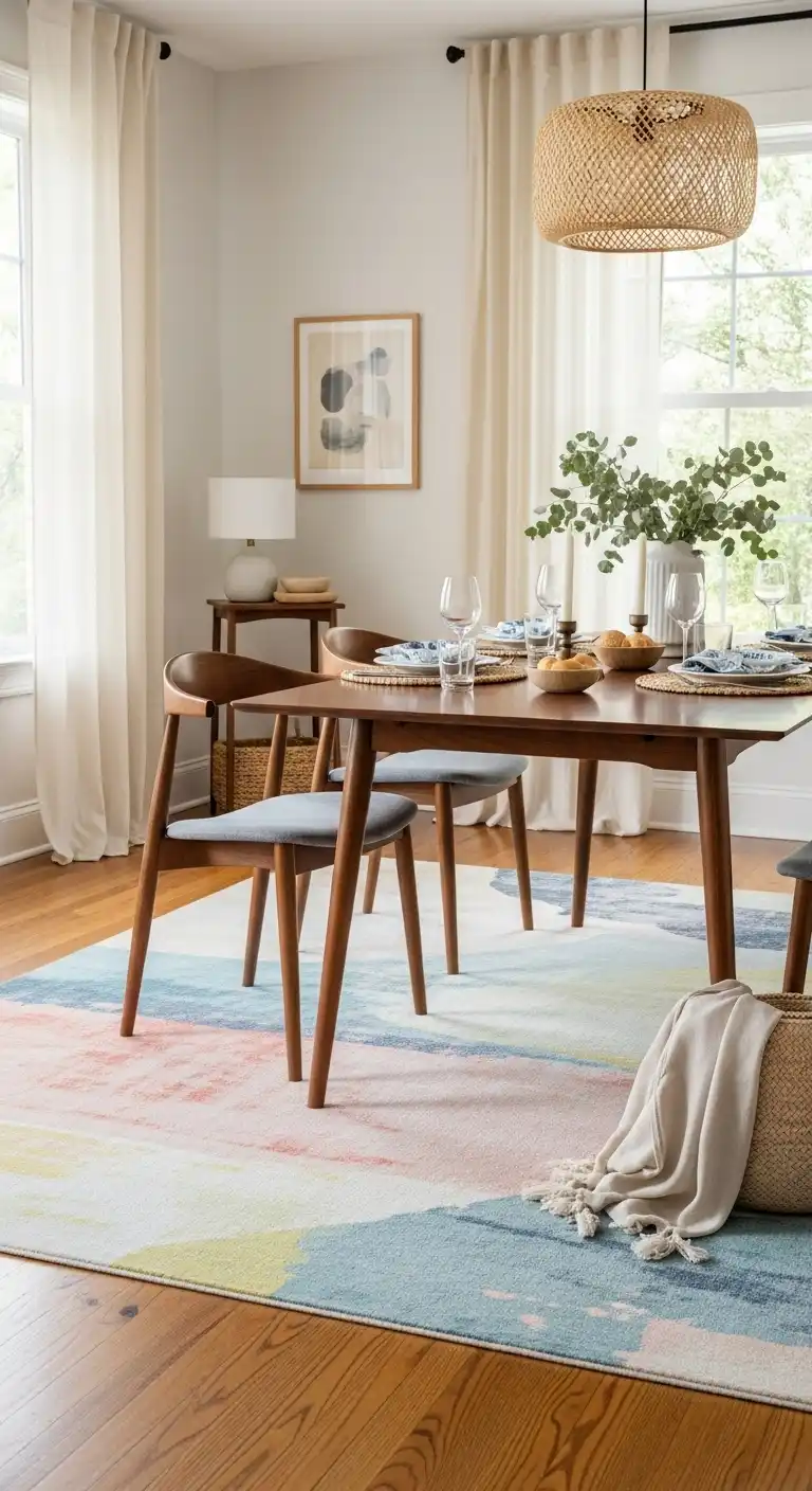 Defined & Softened Dining Space
