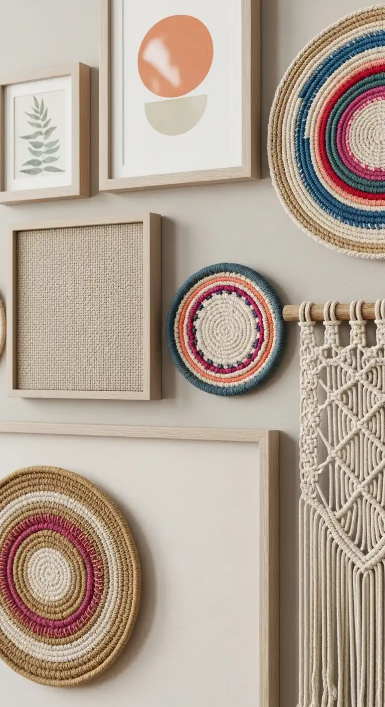 Earthy & Textured Boho Dining Room Wall