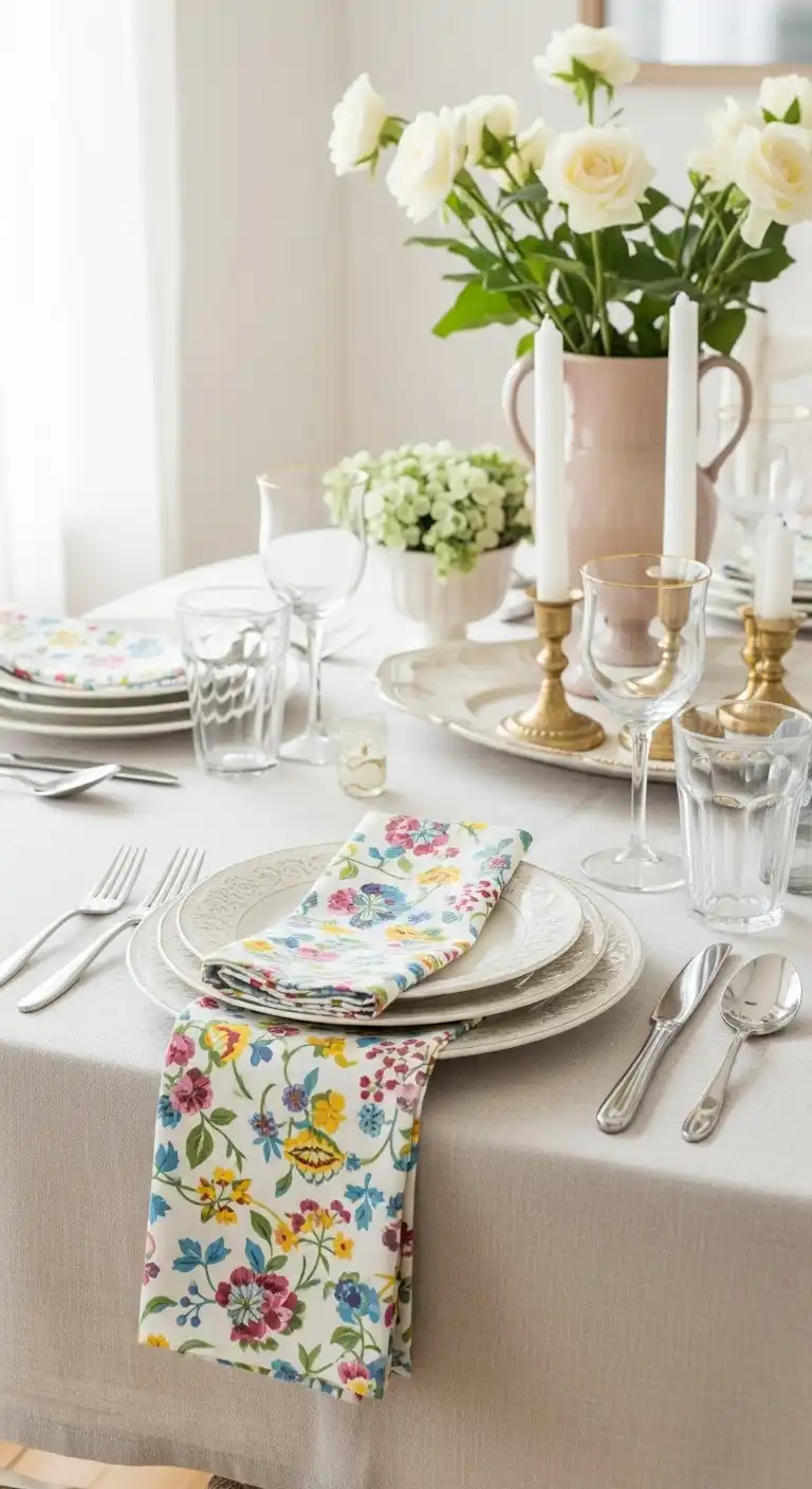 Full Summer Table Setting in Transitional Style