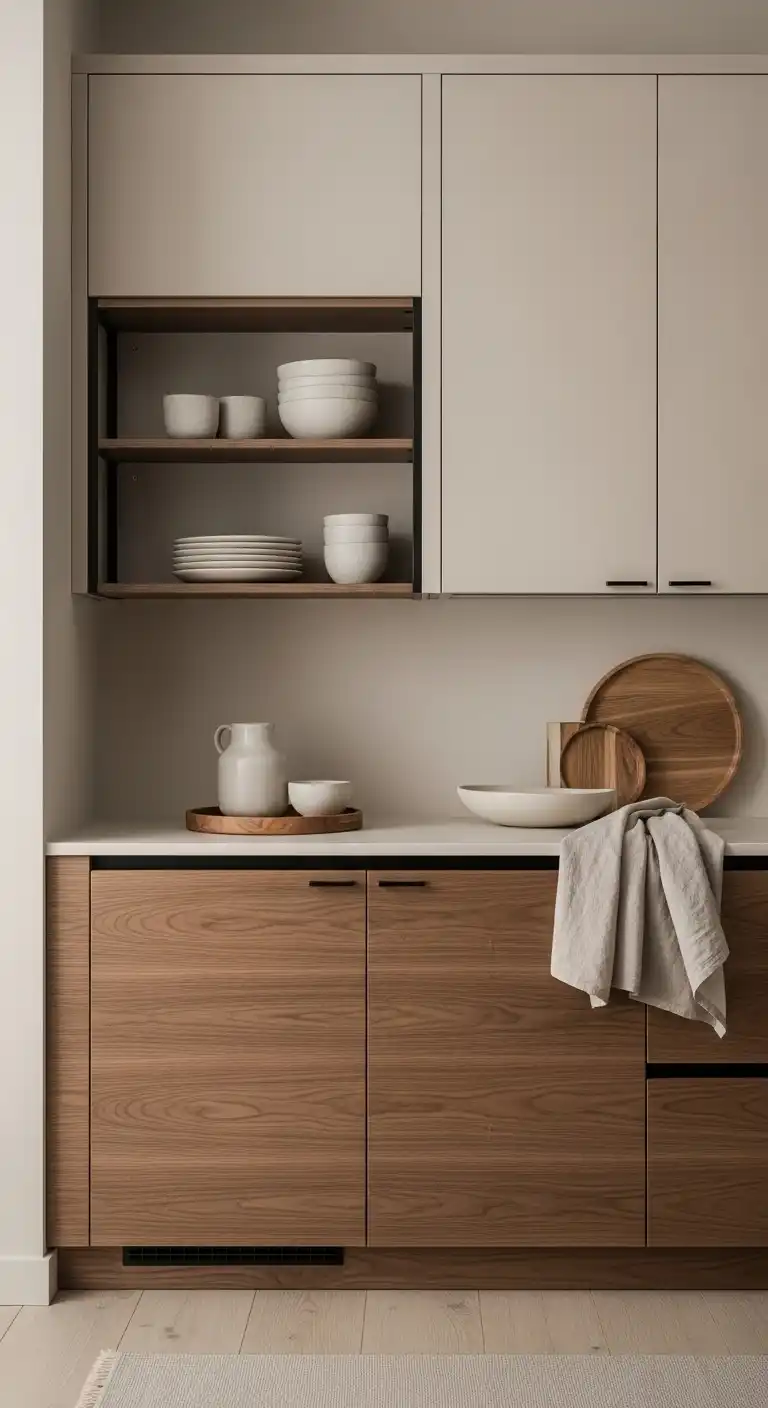 Kitchen Color Ideas for Brown Cabinets: 23 Stylish Choices 21 Japandi Inspired Neutrals for Minimalist Elegance