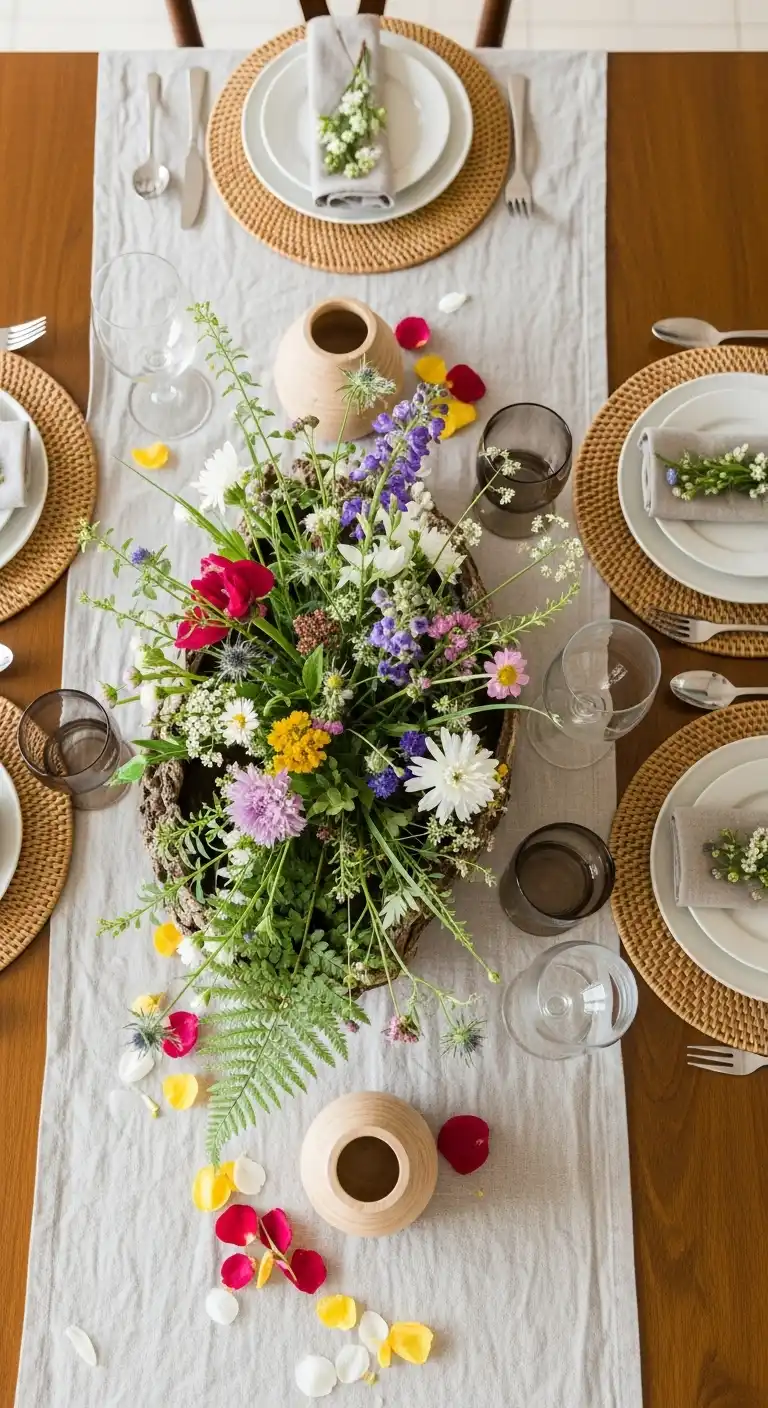 Summer-Inspired Organic Centerpiece Styling