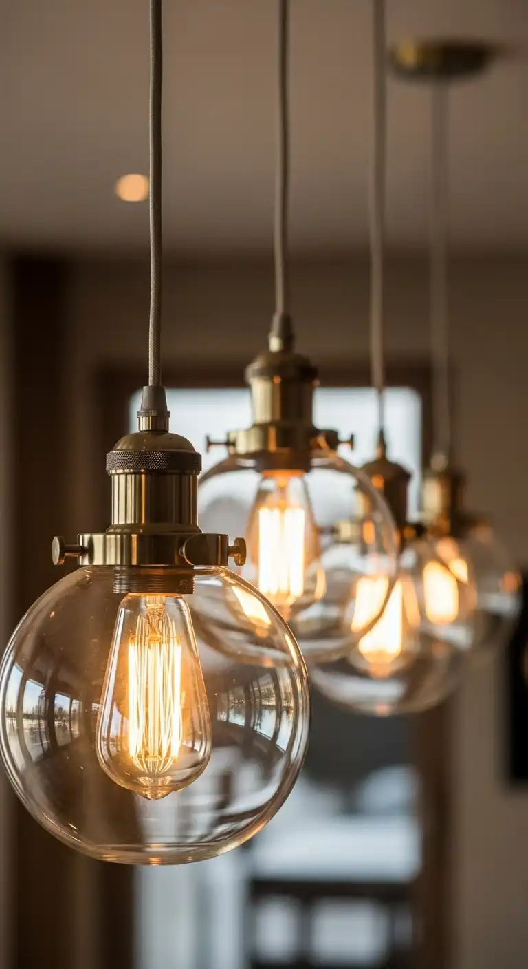 Vintage-Inspired Pendant Lighting Close-Up
