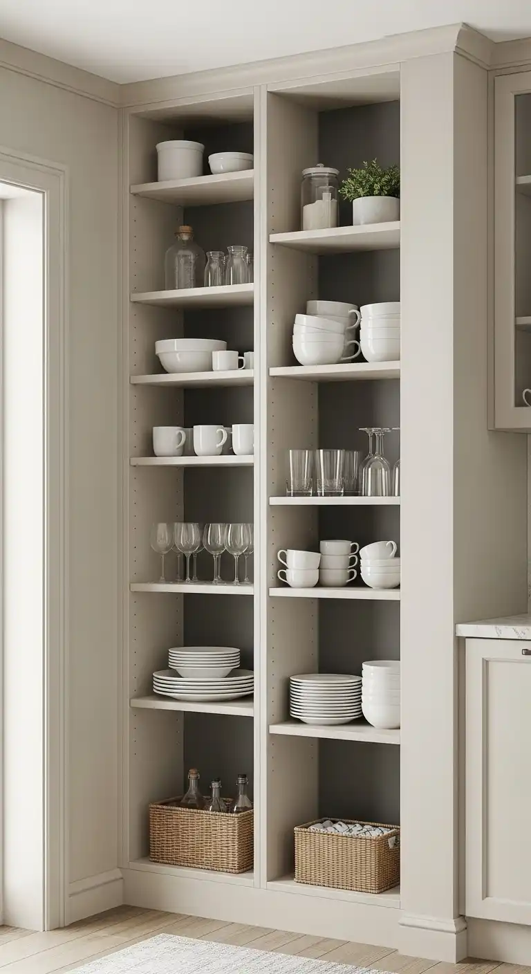 14 Embrace vertical storage with open shelving units