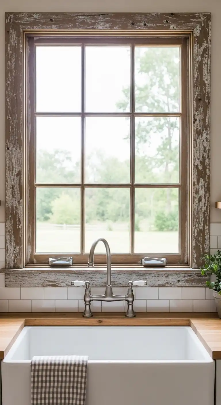 Kitchen Window Ideas Over the Sink: 17 Stylish Inspirations 17 16. Vintage Window Frames for Character