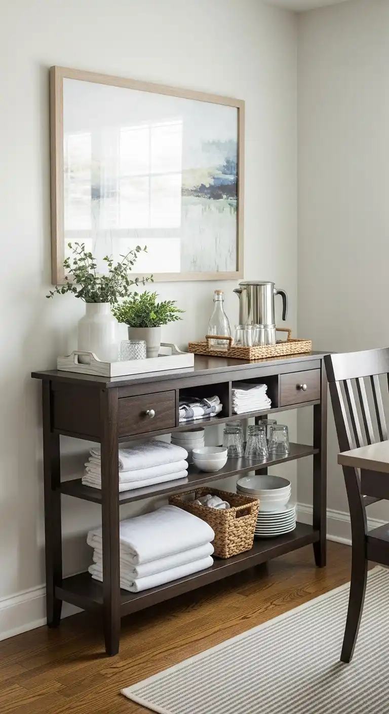 21 Install a narrow console for serving storage