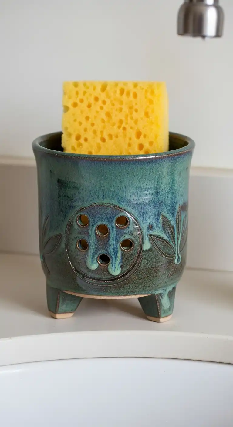8. Pottery Sponge Holder