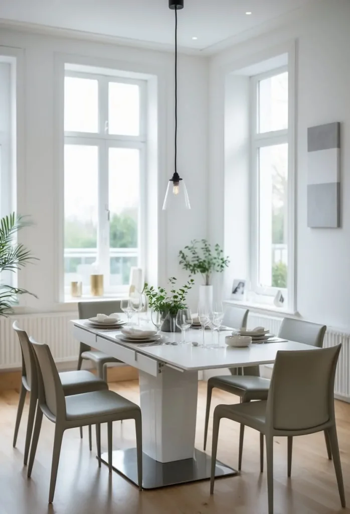 Choose a foldable or extendable dining table to accommodate guests without crowding