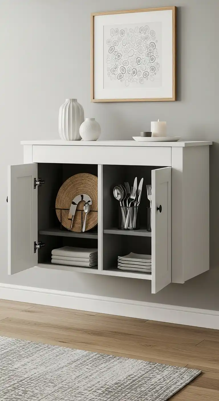 Install Floating Cabinets for Slim Storage