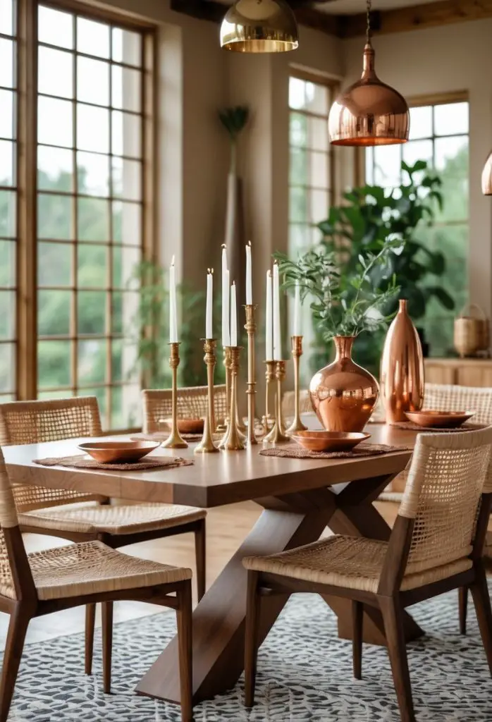 21) Incorporate brass or copper accent pieces