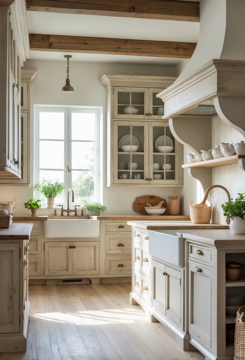 Bright kitchen with wooden cabinets, a large island, stone countertops, and natural light coming through windows.