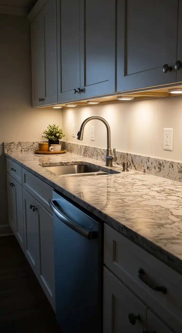 10) Install under-cabinet lighting to highlight counters