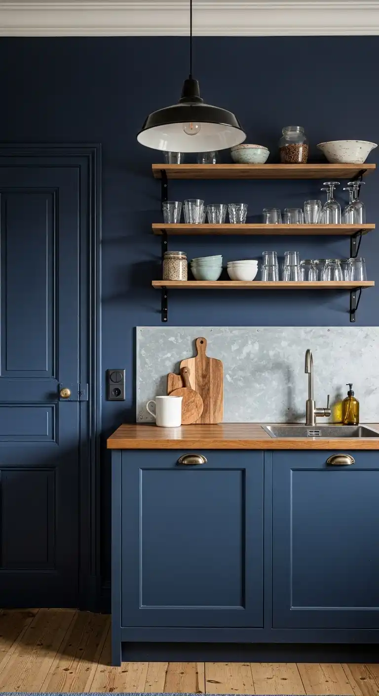 15) Moody indigo blue walls