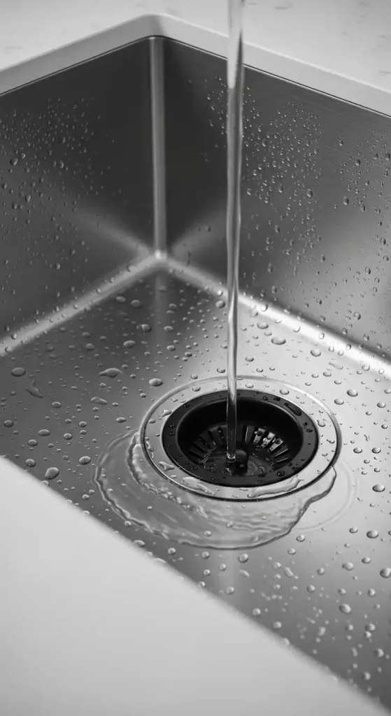 19) Matte black sink strainer