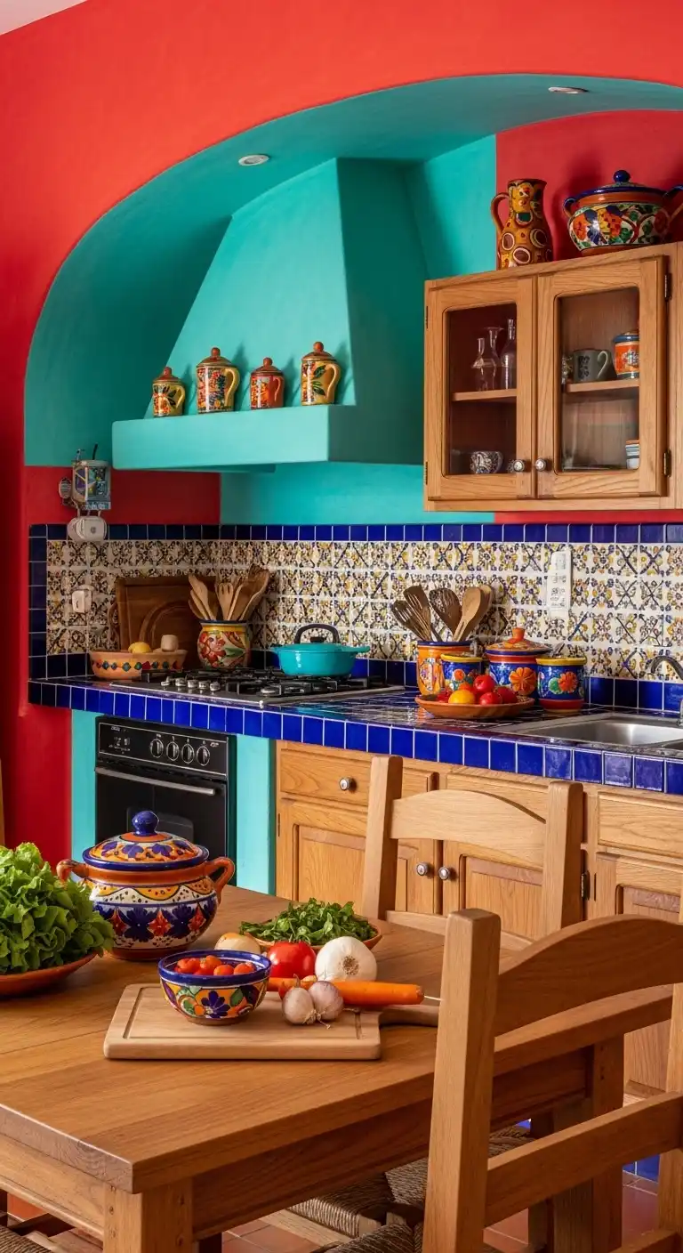 3) Bold Red and Turquoise Wall Paint