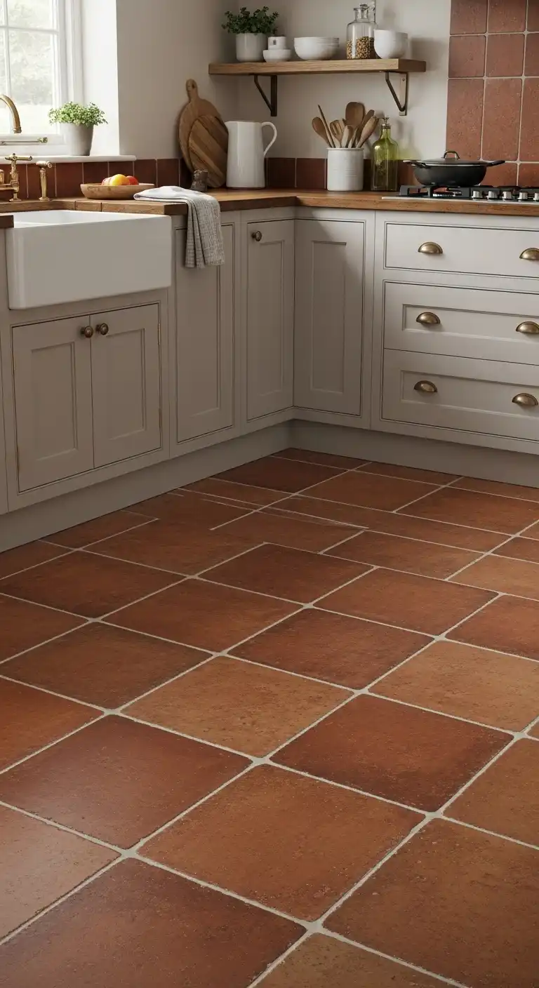4) Burnt sienna terracotta tiles