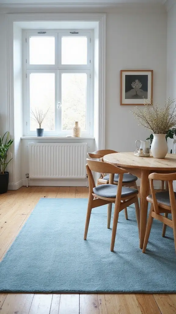 17 Elegant Blue Rugs for Your Dining Table That Redefine Modern Home Decor! - 2. Scandinavian Style Light Blue