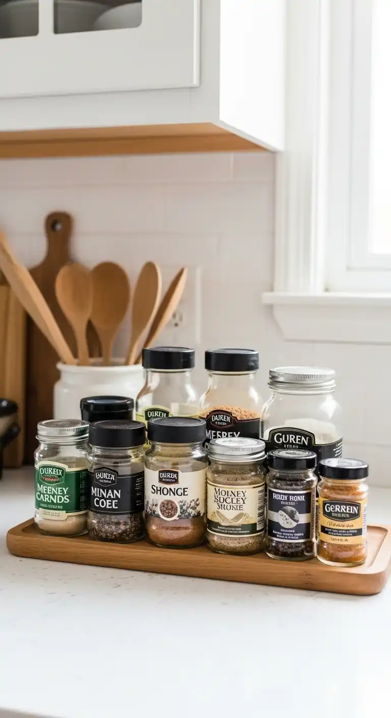 5) Display a curated set of frequently used spice jars
