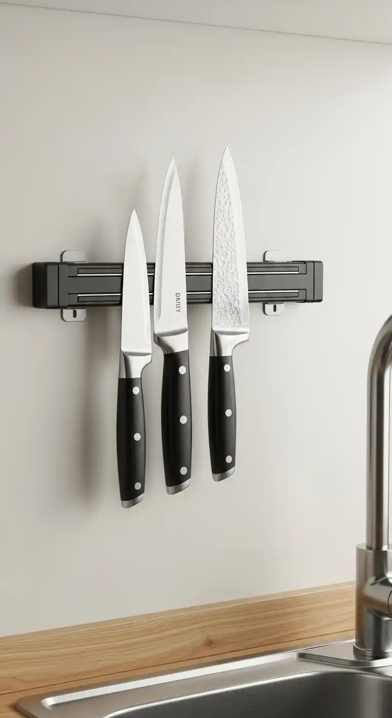 7) Attach a magnetic knife strip