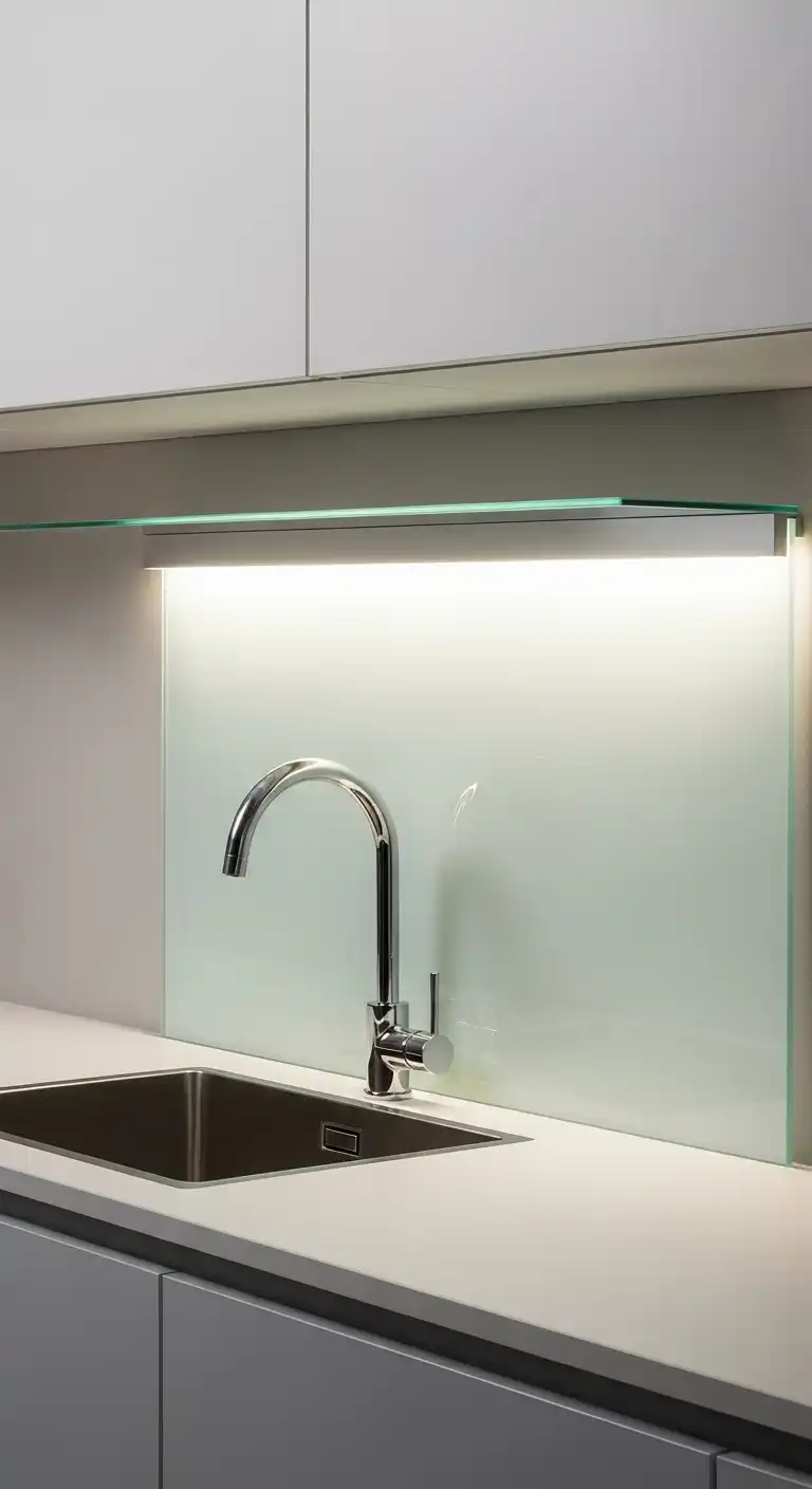 21 Kitchen Sink No Window Ideas for a Fresh, Modern Look 8 7) Use a glass or acrylic panel with backlighting