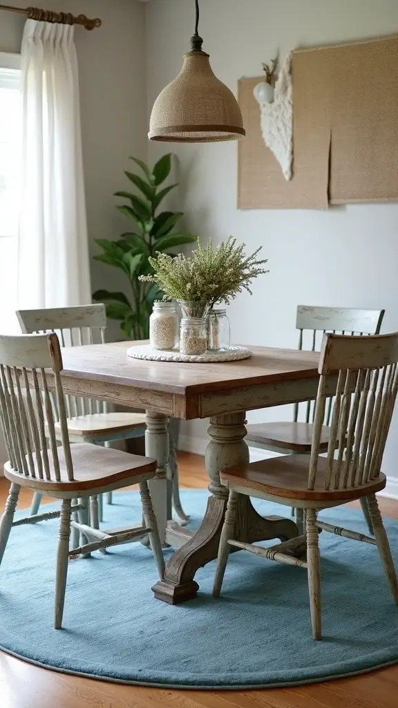 17 Elegant Blue Rugs for Your Dining Table That Redefine Modern Home Decor! - 12. Rustic Chic