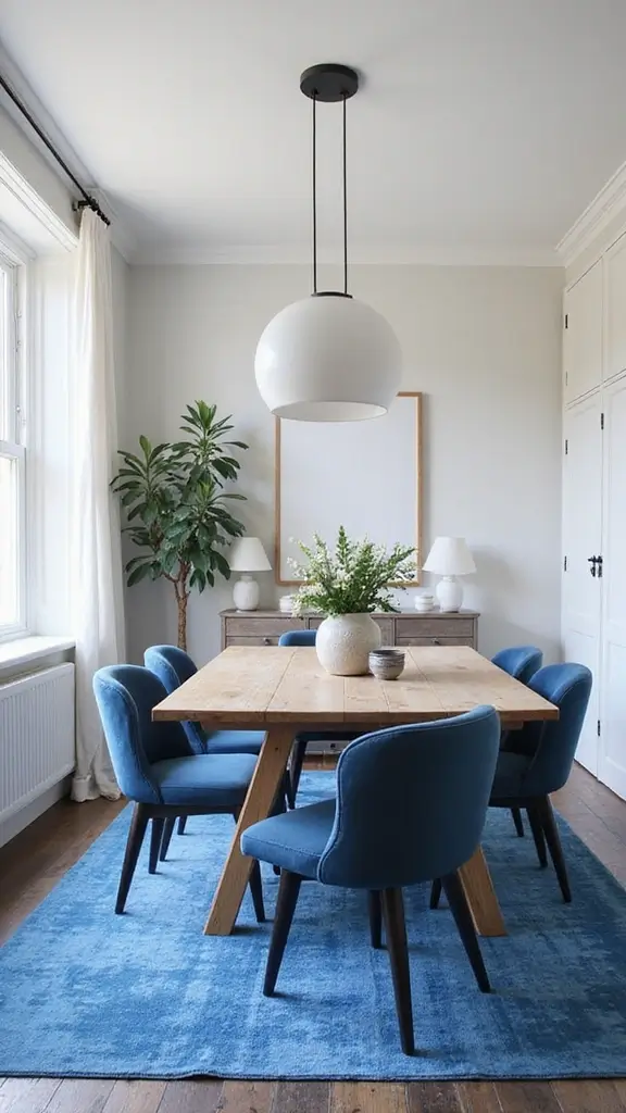 17 Elegant Blue Rugs for Your Dining Table That Redefine Modern Home Decor! - 13. Monochromatic Elegance