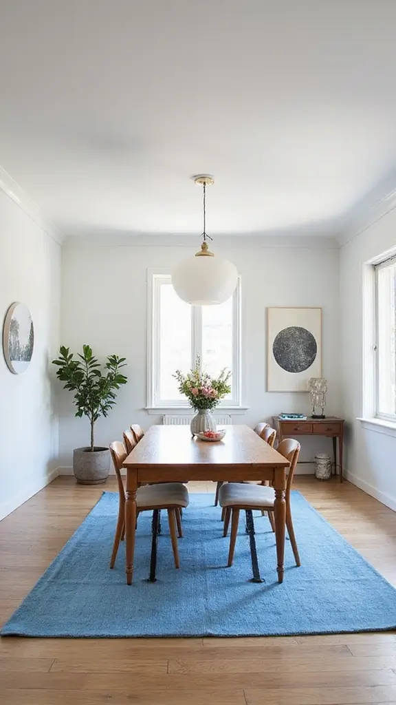 17 Elegant Blue Rugs for Your Dining Table That Redefine Modern Home Decor! - 17. Minimalist Blue Rugs
