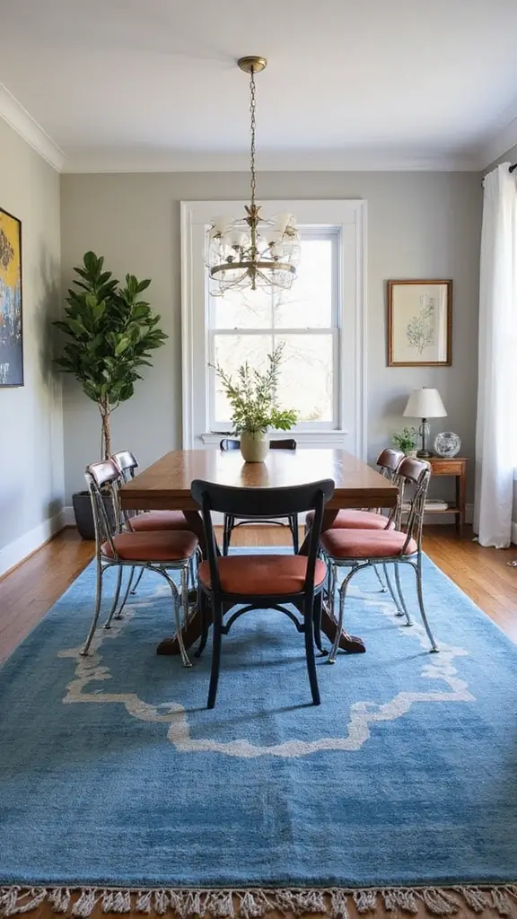 17 Elegant Blue Rugs for Your Dining Table That Redefine Modern Home Decor! - 15. Transitional Styles