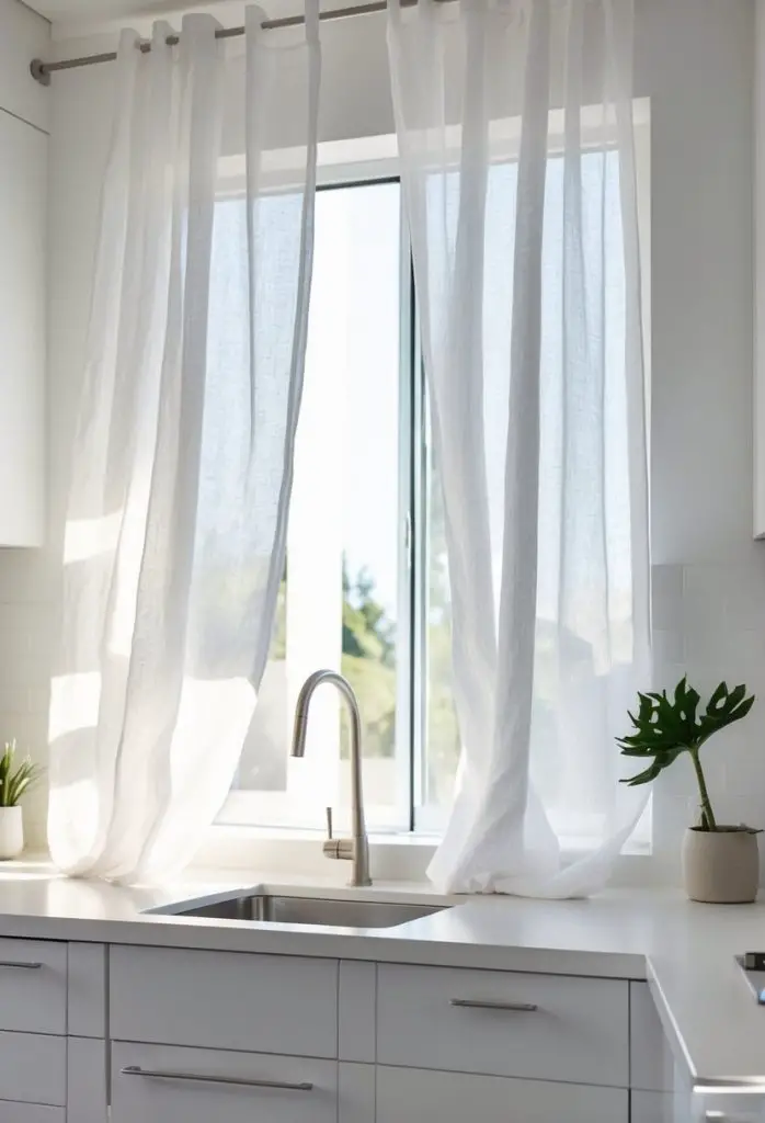 1) Sheer linen curtains for a light, airy feel