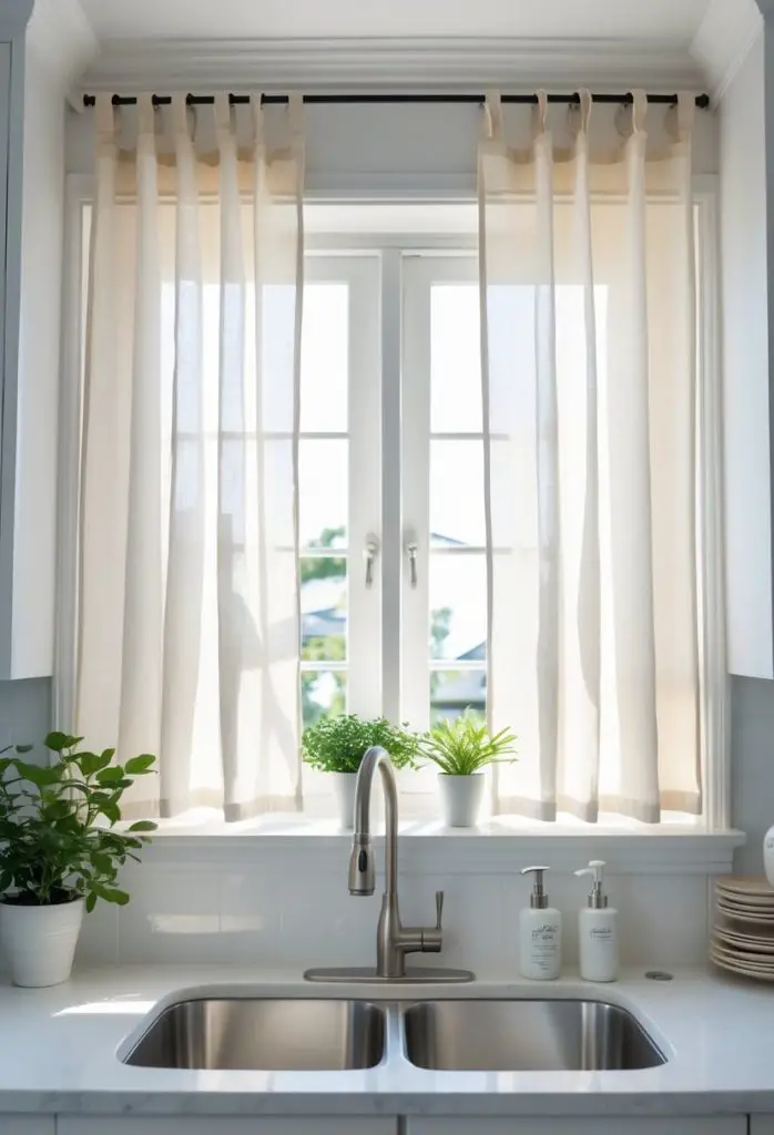 2) Cotton blend curtains for easy cleaning