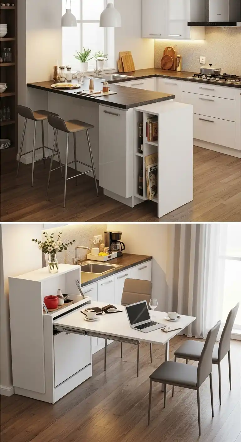 11) Convertible Peninsula with Extendable Table