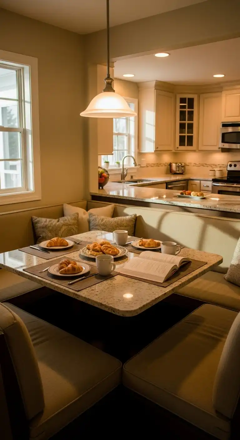 21) Breakfast Nook Style Peninsula with Cushioned Seating