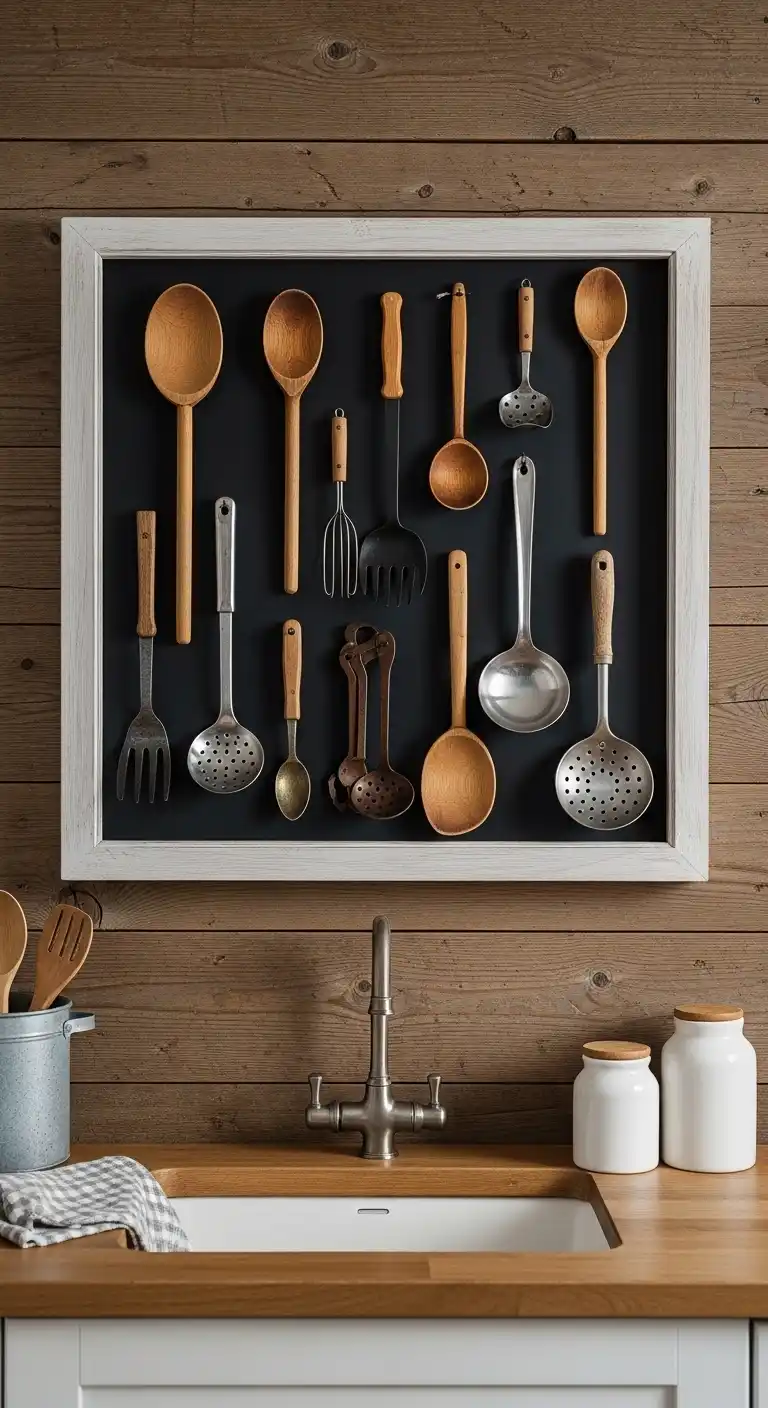 8) Display antique kitchen tools as art