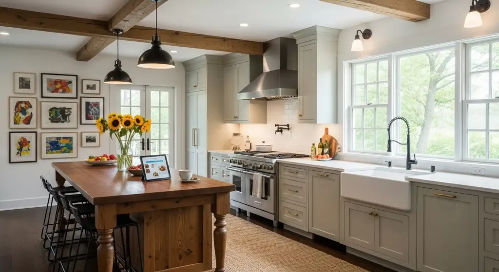 How to Style a Farmhouse Kitchen with Modern Touches? 1 Farmhouse Kitchen with Modern Touches