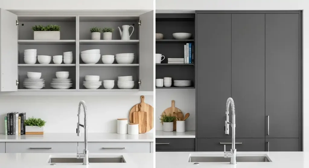 Open vs Closed Kitchen Cabinets 3