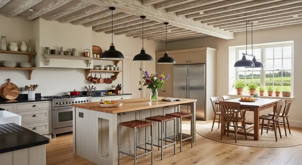 How to Style a Farmhouse Kitchen with Modern Touches? 2 Start with a Neutral Foundation