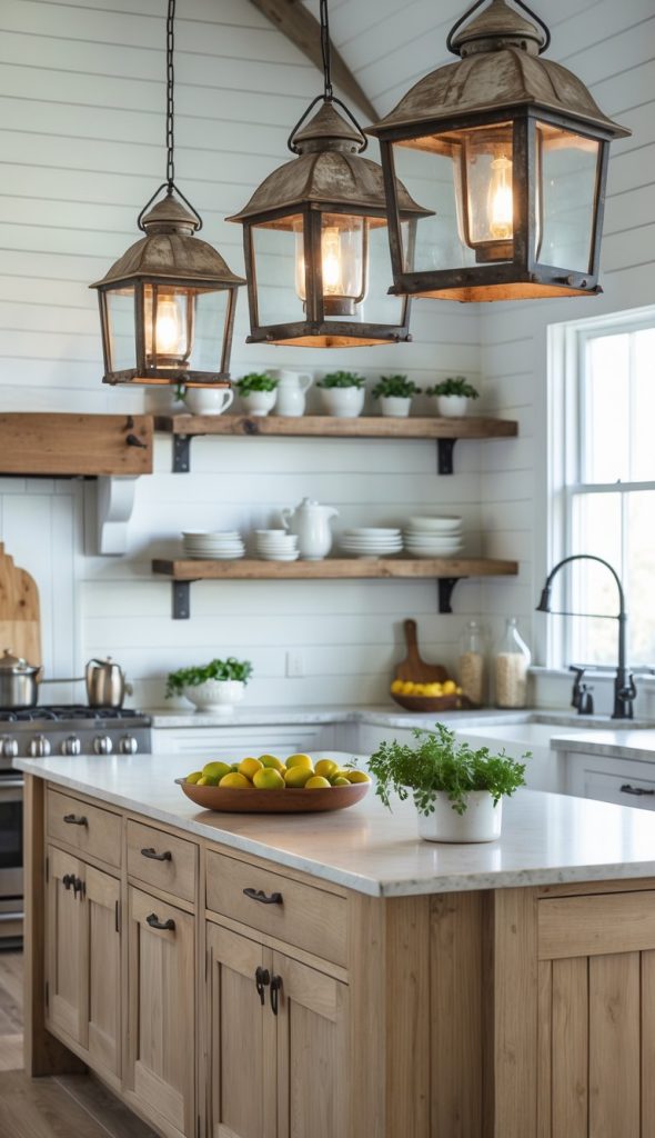 23 Farmhouse Kitchen Lighting Ideas To Brighten Your Space