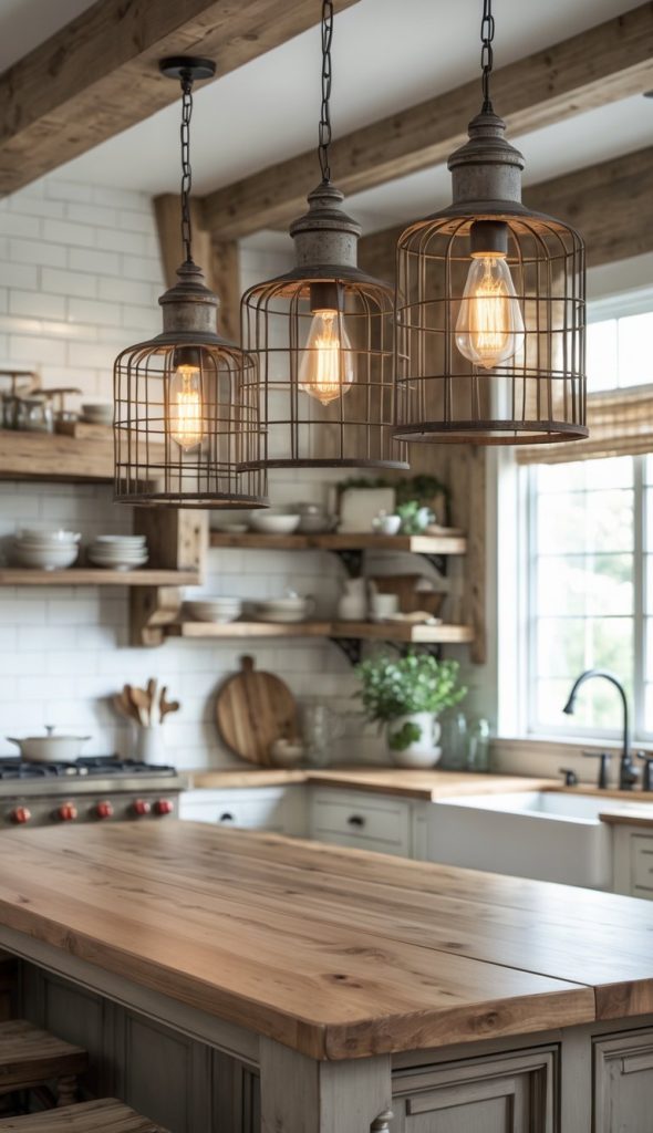 23 Farmhouse Kitchen Lighting Ideas To Brighten Your Space
