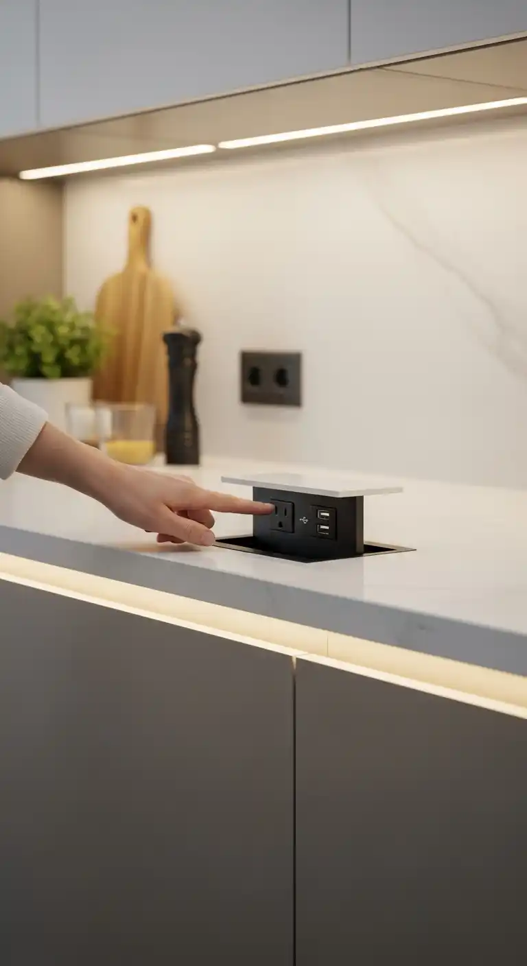 15 U-Shaped Kitchen Ideas for Maximum Counter Space 12 11) Add a pop-up electrical outlet to maintain a clean surface when not in use