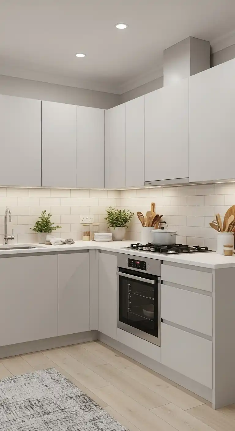 L Shaped Kitchen Designs: 13 Creative Ways to Maximize Space 12 11) Select flat-panel cabinetry for a sleek look